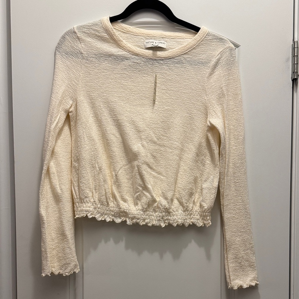 Madewell Cream Long Sleeve Top